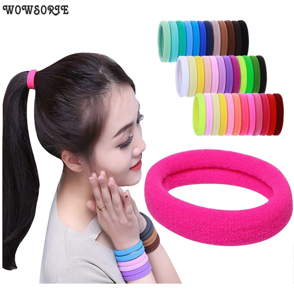4.3cm Women Ponytail Holder Rubber Band Scrunchie Headband Girl Yoga Hair Tie Nylon Elastic Hair Band Hair Accessories 30pcs/Lot