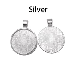10Pcs 20/25/30mm Necklace Pendant Setting Cabochon Cameo Base Tray Bezel Blank For Pendants Cabochons Jewelry Making Accessories