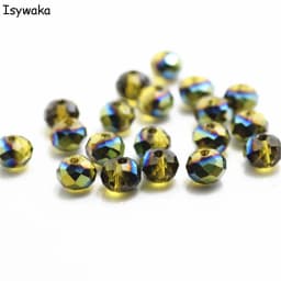Isywaka New Design Colors 4*6mm 50pcs Rondelle Austria Faceted Crystal Glass Beads Loose Spacer Round Beads for Jewelry Making