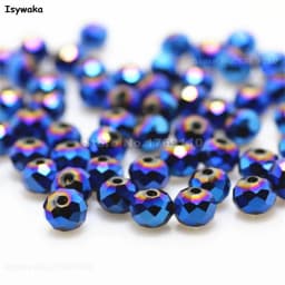 Isywaka New Design Colors 4*6mm 50pcs Rondelle Austria Faceted Crystal Glass Beads Loose Spacer Round Beads for Jewelry Making
