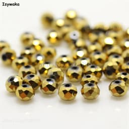 Isywaka New Design Colors 4*6mm 50pcs Rondelle Austria Faceted Crystal Glass Beads Loose Spacer Round Beads for Jewelry Making