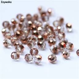 Isywaka New Design Colors 4*6mm 50pcs Rondelle Austria Faceted Crystal Glass Beads Loose Spacer Round Beads for Jewelry Making