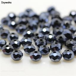 Isywaka New Design Colors 4*6mm 50pcs Rondelle Austria Faceted Crystal Glass Beads Loose Spacer Round Beads for Jewelry Making