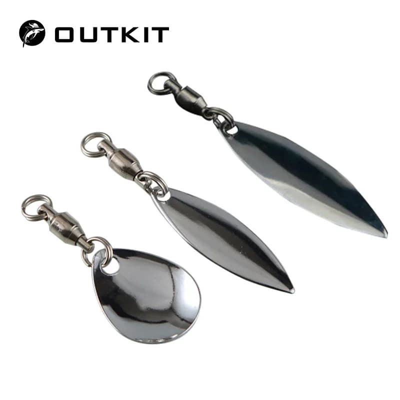 OUTKIT 6 Pcs/lot Lure DIY For Spinner Spoon Lures Frogs VIB Reflective Stainless Steel Sheet Noisy Spoons Fishing Accessories