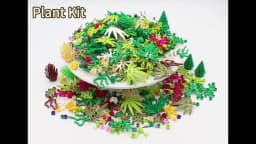 50pcs Moc Plant Plate Round 1x1 with 3 Leaves 32607 DIY Enlighten Building Blocks Bricks Compatible Assembles Parts Street View