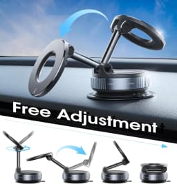 Folding Strong Magnet Magnetic Phone Holder 360° Rotation Desk Car Vacuum Suction Windshield Dashboard Mobile Holder