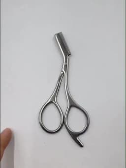 Professional Stainless Steel Eyebrow Scissors with Comb Hypoallergenic Ergonomic Two-Handed Design Precision Shaping & Grooming