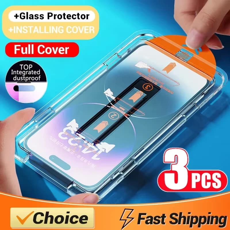 Oleophobic Coating Dust Free Screen Protector For iPhone 18 17 Pro Max 16 15 13 11 12 14 Pro Air 16e 7 8 Plus SE Tempered Glass