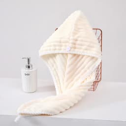 Coral Fleece Adjustable Hair Drying Cap, Soft Skin-Friendly Reusable Anti-Frizz Hair Towel Wrap for Hotel Spa Home Bathroom