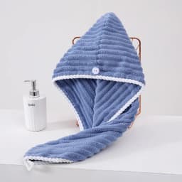 Coral Fleece Adjustable Hair Drying Cap, Soft Skin-Friendly Reusable Anti-Frizz Hair Towel Wrap for Hotel Spa Home Bathroom