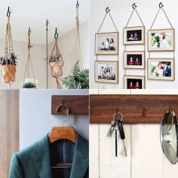 6-21PCS Hanger Hooks with Safety Buckle Windproof Screw Hooks Hanging Outdoor String Lights,Ceiling Hook Plants Christmas Lights