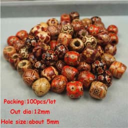 Louleur High Quality Vintage Natural Big Hole Wooden Beads For Necklace Bracelet Charms for Diy Jewelry Making Hair Accessories