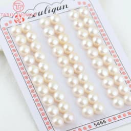 (3499)6PCS 3MM 4MM 5MM 6MM 7MM 8MM 9MM Natural Pearls with Half Hole Beads High Quality Jewelry Findings