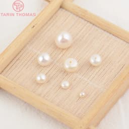 (3499)6PCS 3MM 4MM 5MM 6MM 7MM 8MM 9MM Natural Pearls with Half Hole Beads High Quality Jewelry Findings