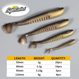 2019 Supercontinent 50mm 80mm 95mm 110mm Fishing Lures Soft Lure Artificial Bait Predator Tackle for Pike and Pike