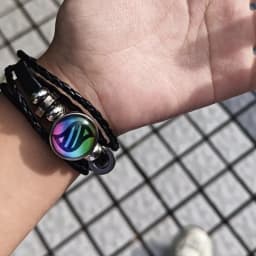 Pokemon Mega Stone Keychain Anime Accessory Creative Exquisite Fashion Black Leather Rope Buckle Keychain Trendy Gift for Fans