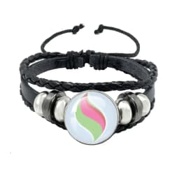 Pokemon Mega Stone Keychain Anime Accessory Creative Exquisite Fashion Black Leather Rope Buckle Keychain Trendy Gift for Fans