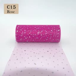 Glitter Sequin Tulle Roll 10 Yards 15cm Organza Laser Crafts Tutu Fabric Wedding Decoration White Tulle Birthday Party Supplies