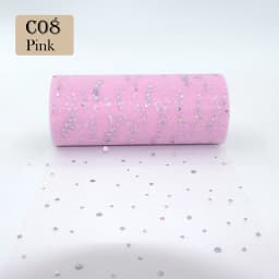 Glitter Sequin Tulle Roll 10 Yards 15cm Organza Laser Crafts Tutu Fabric Wedding Decoration White Tulle Birthday Party Supplies