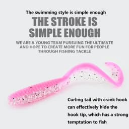 10pcs/lot Two Color Spiral Soft Bait 65mm/2.4g Shrimp Flavor Artificial Jig Wobblers Silicone Swimbait Carp Bass Fishing Tackle