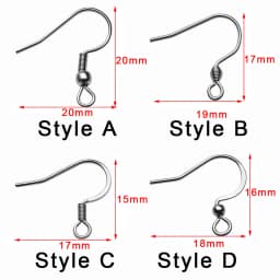 30pcs Hypoallergenic Stainless Steel Earrings Hooks Nickel Free Anti Allergy Earring Clasp Wire For Diy Jewelry Findings Making
