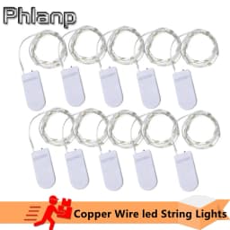 10Pcs 1M 2M 3M 5M Copper Wire LED String Lights Holiday Lighting Fairy Garland For Christmas Tree Wedding Party Decoration Lamp