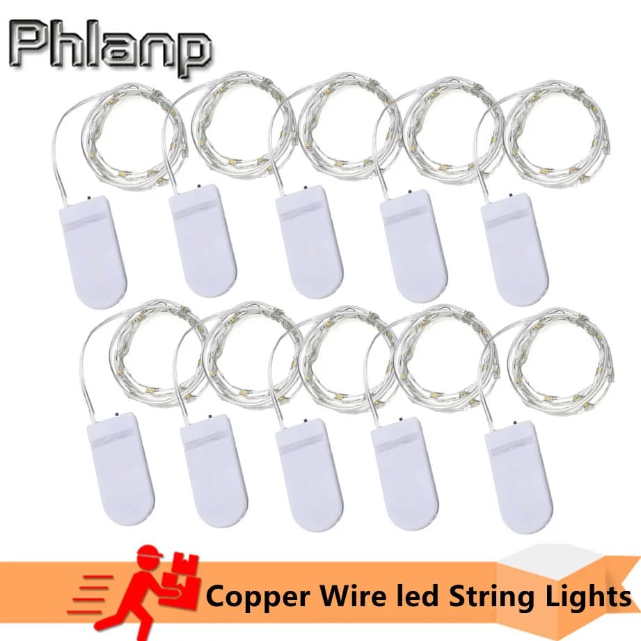 10Pcs 1M 2M 3M 5M Copper Wire LED String Lights Holiday Lighting Fairy Garland For Christmas Tree Wedding Party Decoration Lamp