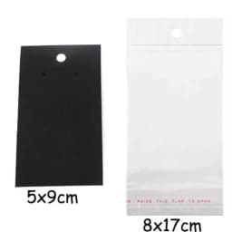50pcs 5x9cm Kraft Paper Card with Self-Adhesive Bags Blank Cardboard Holder Tags for Long Drop Earring Jewelry Display Packaging