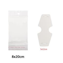 50pcs 5x9cm Kraft Paper Card with Self-Adhesive Bags Blank Cardboard Holder Tags for Long Drop Earring Jewelry Display Packaging