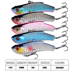 1pcs Fishing Lures 7cm 19g VIB Bait Artificial Make 5 Colors Available Bass Crankbait Wobblers Fishing Tackle Pesca.
