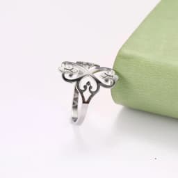 COOLTIME Geometric Filigree Flower Rings for Women Stainless Steel Vintage Four-leaf Clover Ring Birthday Jewelry Gift Wholesale