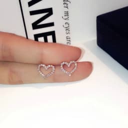 Korean Earrings S925 Silver Color Heart Bling Zircon Stone Stud Earrings for Women Fashion Jewelry 2025 Trend