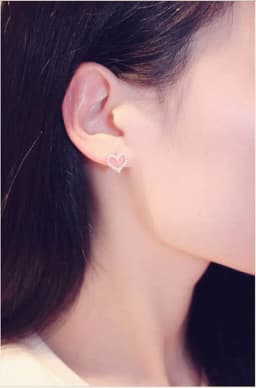 Korean Earrings S925 Silver Color Heart Bling Zircon Stone Stud Earrings for Women Fashion Jewelry 2025 Trend