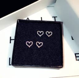 Korean Earrings S925 Silver Color Heart Bling Zircon Stone Stud Earrings for Women Fashion Jewelry 2025 Trend
