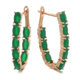 SYOUJYO Full Green Natural Zircon Long Women's Earring 585 Rose Gold Color Vintage Bride Wedding Jewelry Luxury Design Best Gift