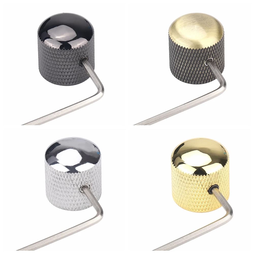 1pcs/2pcs Metal Dome Knobs Electric Bass Guitar Knobs Volume Tone Control Knobs with Wrench Bronze/BK/CR/GD/Black Nickel