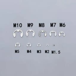120/200 PCS 304 Stainless Steel Stainless Steel E Clip Washer Assortment Kit Circlip Retaining Ring for Shaft Fastener M1.5~M10