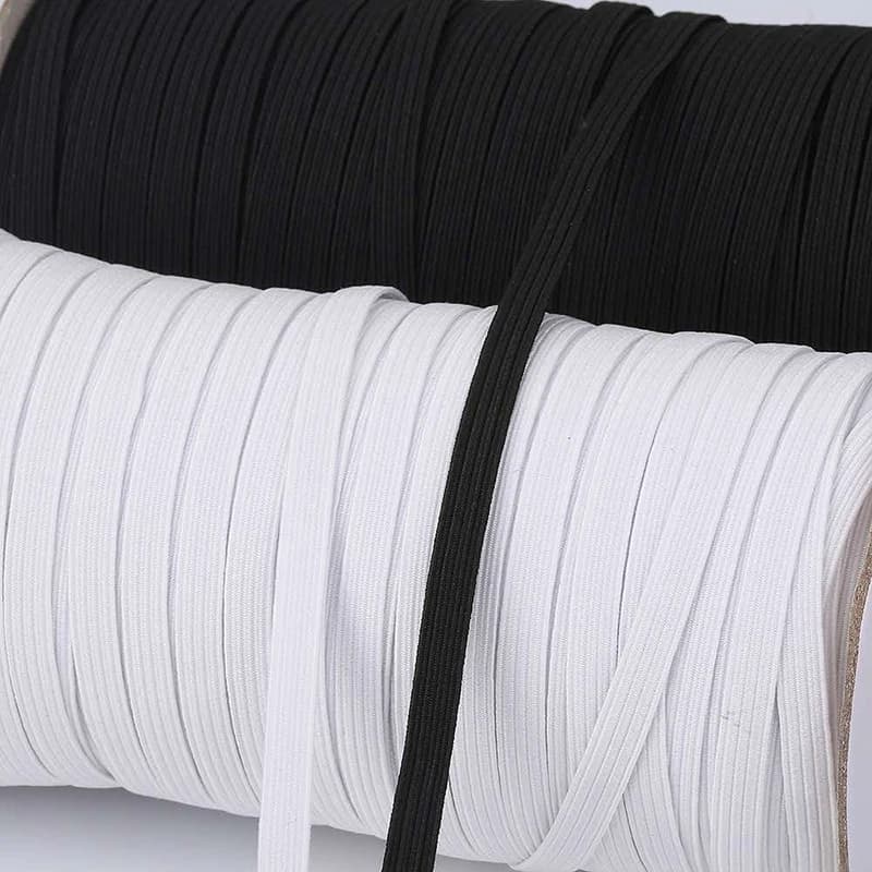3/4/5/6/8/10mm Flat Knitted Elastic Band White Black Polyester Sewing Stretch Rope Elastic Rubber DIY Garment Mask Accessories