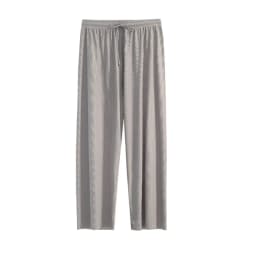 Women Ankle-Length Wide Leg Pants Casual Summer Solid Elastic Waist Loose Ice Silk Pants Spring Summer Female Trousers