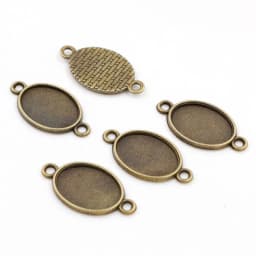 10pcs 13x18mm Inner Size Antique Silver Plated Flower Style Cameo Cabochon Base Setting Charms Pendant necklace findings