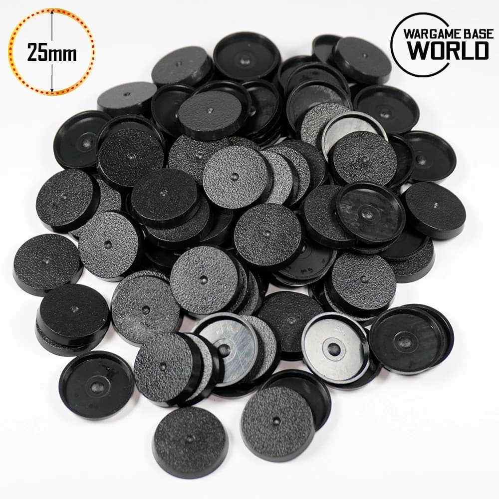 25mm Round Plastic Bases for Gaming Miniatures and Table Games