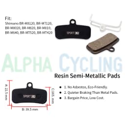 4 Pairs, Bicycle Disc Brake Pads for SHIMANO XTR, XT, ZEE, SAINT, M8120, M8020, M7120, M6120, M820, M810, M640, MT520, MT420