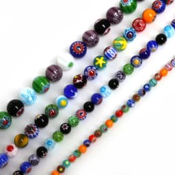 Size 4MM 6MM 8MM 10MM Beads Mixed Color Millefiori Flower Lampwork Glass Round Spacer Beads For Jewelry Making DIY Kids Gifts