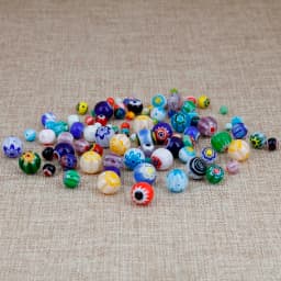 Size 4MM 6MM 8MM 10MM Beads Mixed Color Millefiori Flower Lampwork Glass Round Spacer Beads For Jewelry Making DIY Kids Gifts