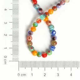 Size 4MM 6MM 8MM 10MM Beads Mixed Color Millefiori Flower Lampwork Glass Round Spacer Beads For Jewelry Making DIY Kids Gifts