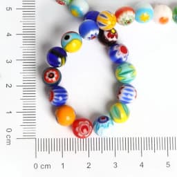 Size 4MM 6MM 8MM 10MM Beads Mixed Color Millefiori Flower Lampwork Glass Round Spacer Beads For Jewelry Making DIY Kids Gifts