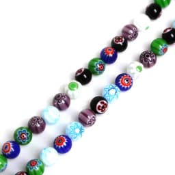 Size 4MM 6MM 8MM 10MM Beads Mixed Color Millefiori Flower Lampwork Glass Round Spacer Beads For Jewelry Making DIY Kids Gifts