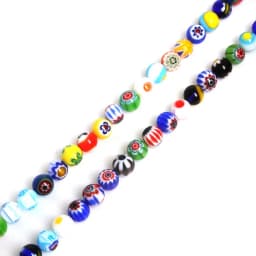 Size 4MM 6MM 8MM 10MM Beads Mixed Color Millefiori Flower Lampwork Glass Round Spacer Beads For Jewelry Making DIY Kids Gifts