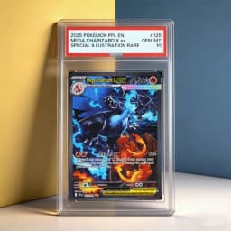 DIY PTCG Rating Card Single Card 2025 PFL EN MEGA CHARIZARD X Ex SPECIAL ILLUSTRATION RARE GEM MT10 Hobby Collection Flash Card