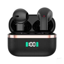 Premium Leather Wireless Earbuds Boasting Sleek Semi-in-ear Design Endurance Battery Mic Ideal Companion for Active Lifestyle